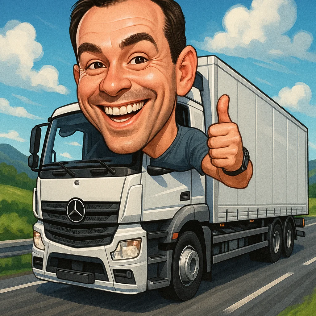 Карикатура за шофьор на тир
