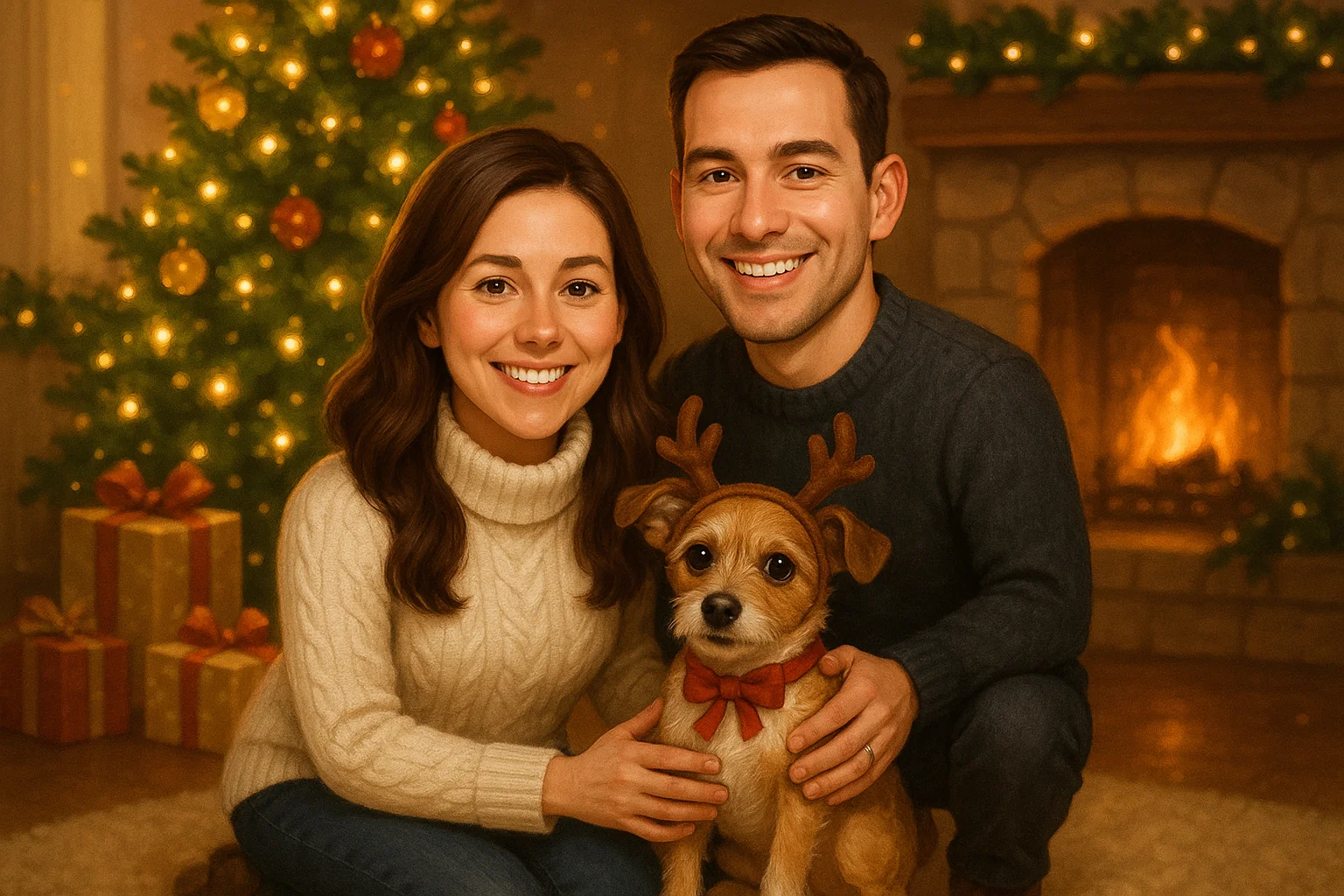 Коледна карикатура с куче