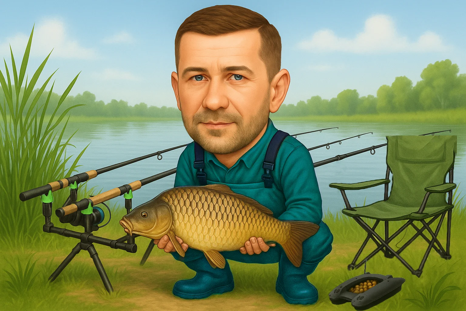 Карикатура за рибар