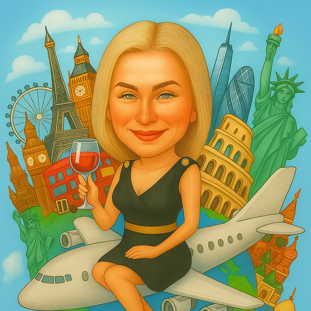 Карикатура за пътешественик на самолет